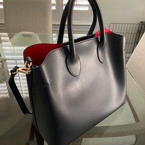 Vera Pelle Black Leather Tote Bag